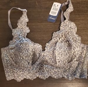 Sheer Lace Bustier Bralette with Underwire